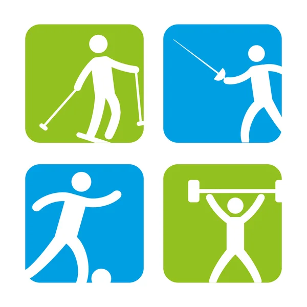 Atleet avatar met sport pictogram — Stockvector