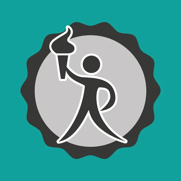 Atleet avatar met sport pictogram — Stockvector