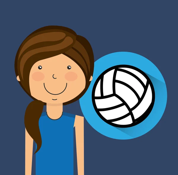 Athlete avatar with sport icon — Stock Vector