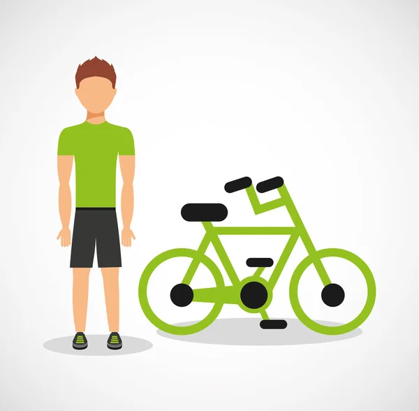 Sportler Avatar mit Sport-Ikone — Stockvektor