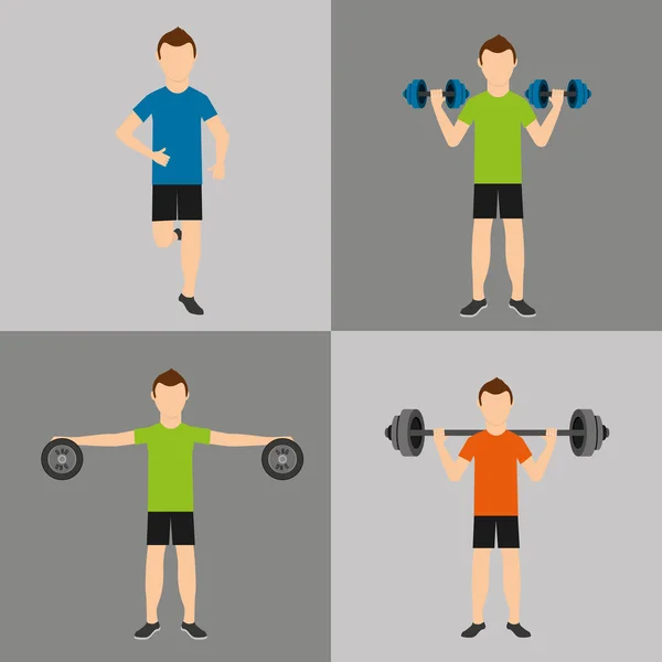 Atleta avatar con icono del deporte — Archivo Imágenes Vectoriales