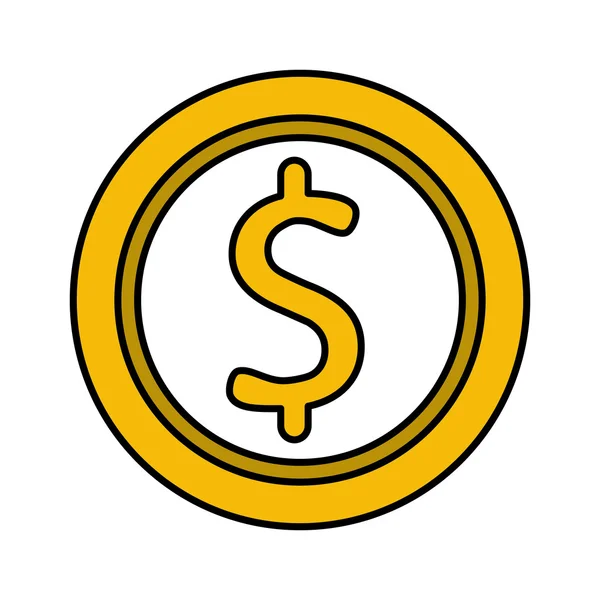 Dinero monedas icono financiero — Vector de stock