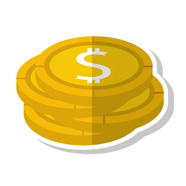 Pieniądze monety finanse ikona — Wektor stockowy