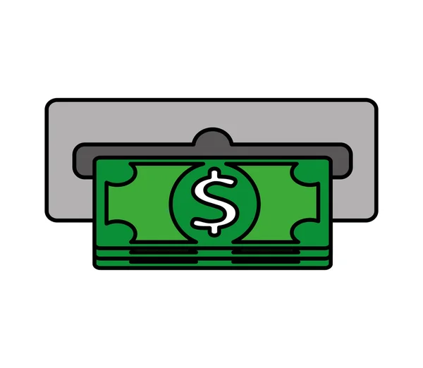 Dispensación de ranura icono de dinero — Vector de stock