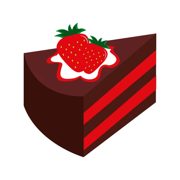 Délicieux gâteau sucré portion — Image vectorielle