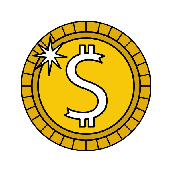 Dinero monedas icono financiero — Vector de stock