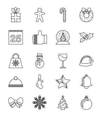 Mutlu noeller dekoratif ikonlar