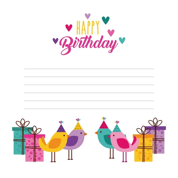 Happy birthday celebration card icon — Stock Vector