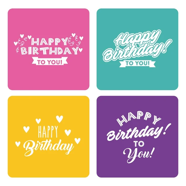 Ícone de cartão de comemoração feliz aniversário — Vetor de Stock