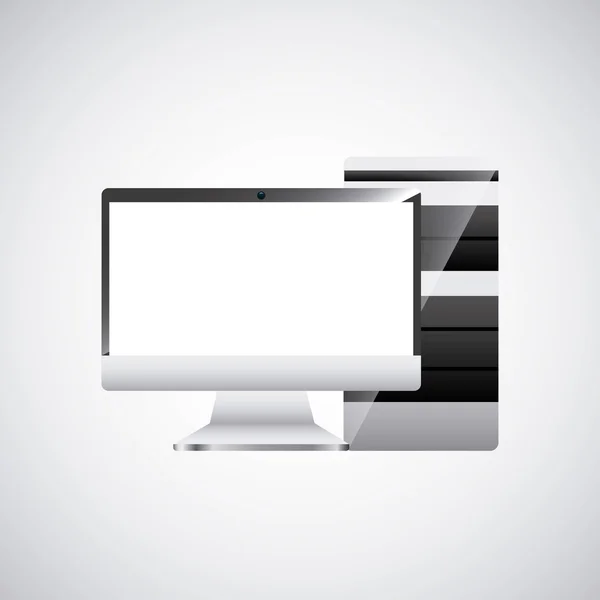 Desktop computer technology icon — Stock Vector
