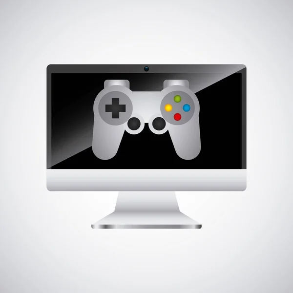 Controle e exibição de jogos de vídeo — Vetor de Stock