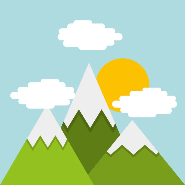 Mountains landscape beautiful icon — Stock Vector