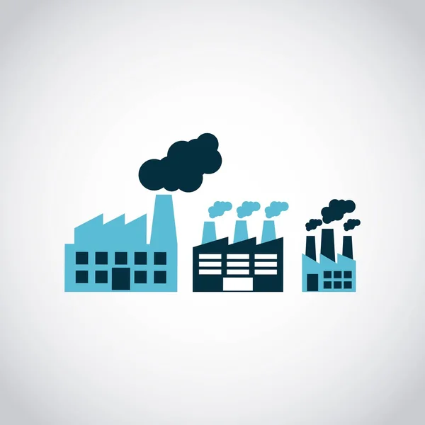 Ícones de conceito de planta industrial — Vetor de Stock