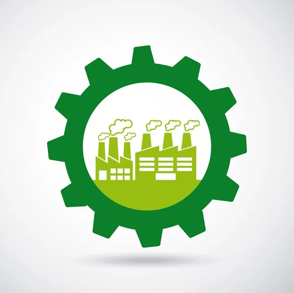 Iconos de concepto de planta industrial — Vector de stock