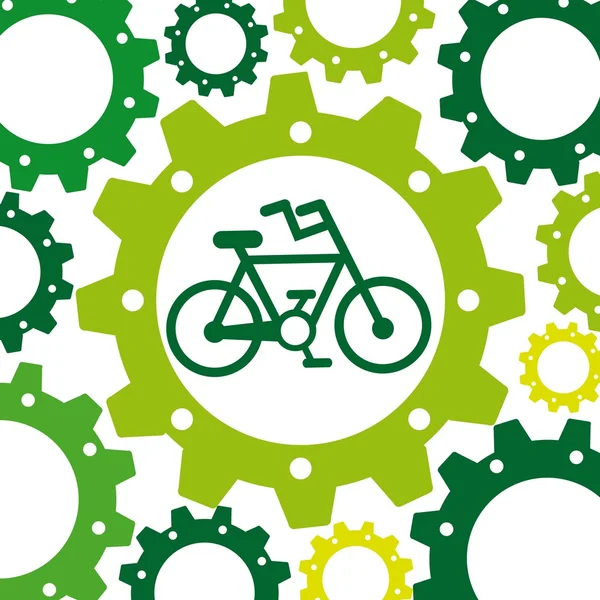 Інфографічна іконка велосипедної екології — стоковий вектор