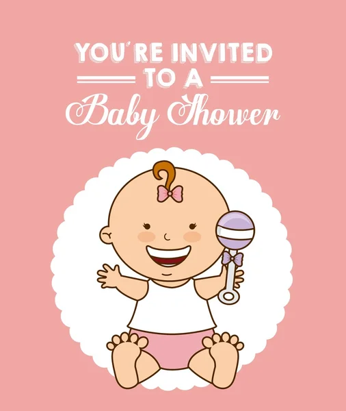 Einladungskarte zur Babydusche — Stockvektor