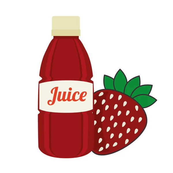 Χυμό φράουλα μπουκάλι — Διανυσματικό Αρχείο