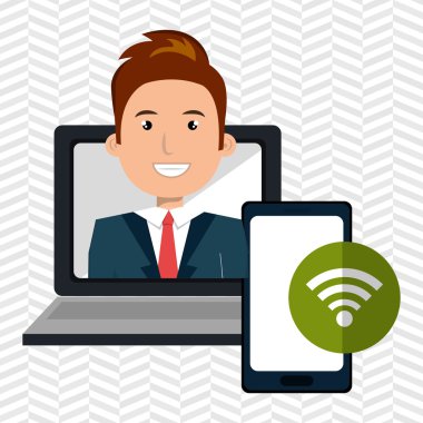 dizüstü bilgisayar adam akıllı telefon web