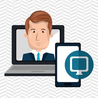 dizüstü bilgisayar adam akıllı telefon web