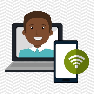 dizüstü bilgisayar adam akıllı telefon web