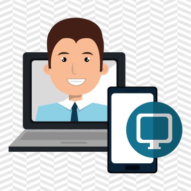 dizüstü bilgisayar adam akıllı telefon web