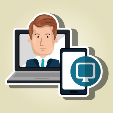 dizüstü bilgisayar adam akıllı telefon web