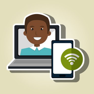 dizüstü bilgisayar adam akıllı telefon web