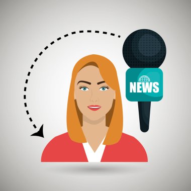 kadın gazeteci haber mikrofon