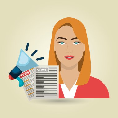 kadın haber megafon konuşmak