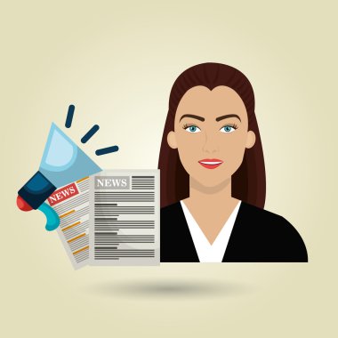 kadın haber megafon konuşmak