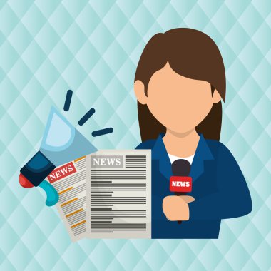 kadın haber megafon konuşmak