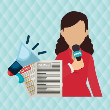 kadın haber megafon konuşmak
