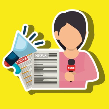 kadın haber megafon konuşmak