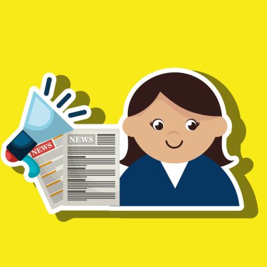 kadın haber megafon konuşmak