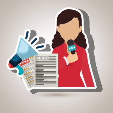kadın haber megafon konuşmak