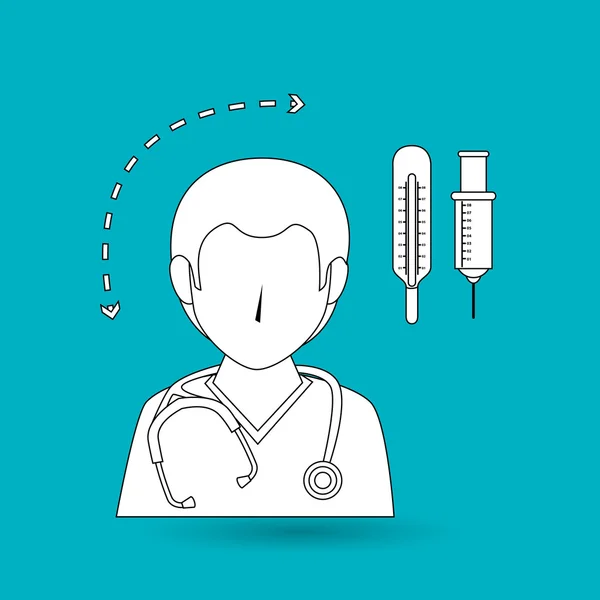 护士听诊器医疗服务 — 图库矢量图片