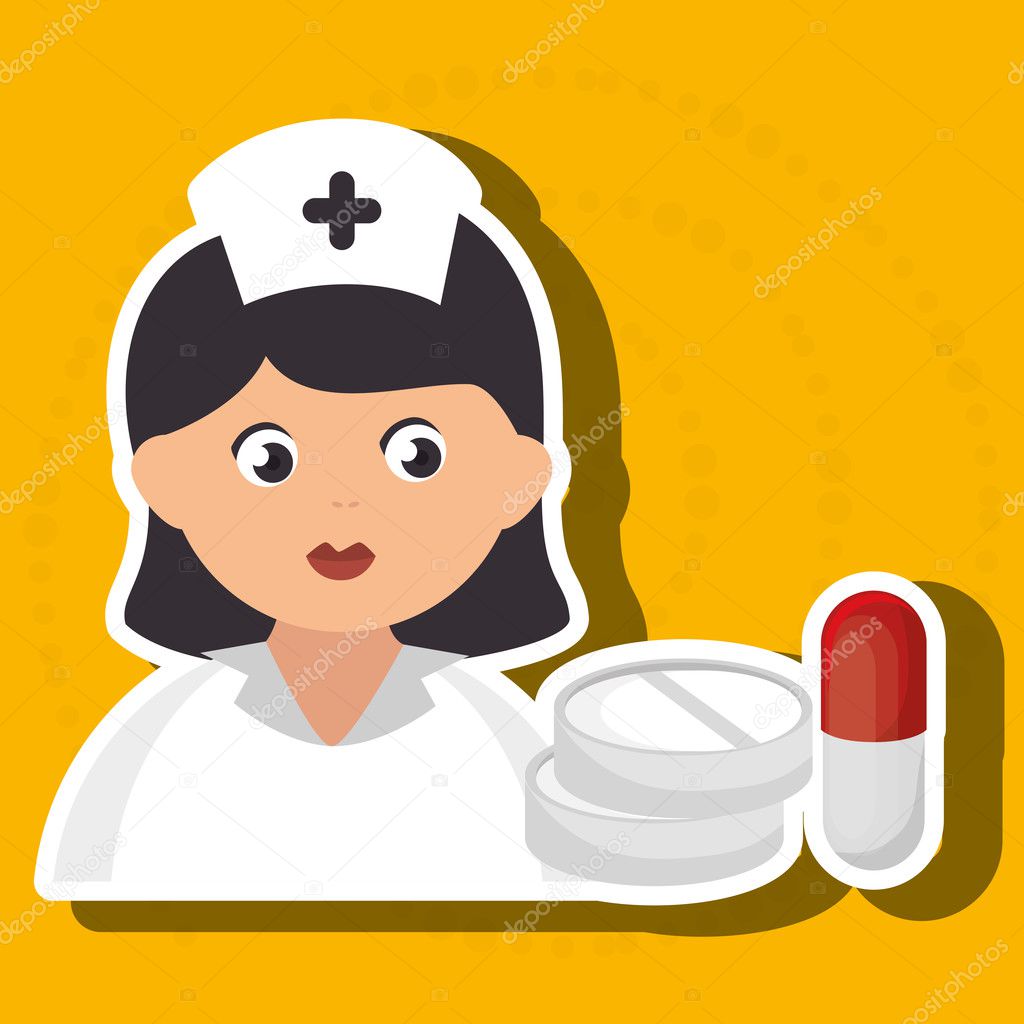 Ilustração De Enfermeira Médica Do Hospital Dos Desenhos Animados