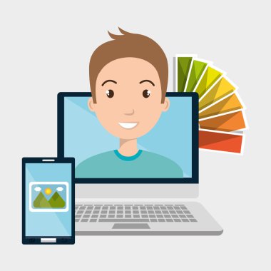 adam bilgisayar smartphone grafik renk