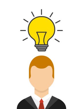 işadamı ampul ışık izole simgesiyle