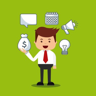 bussines düz simgeler ile işadamı avatar