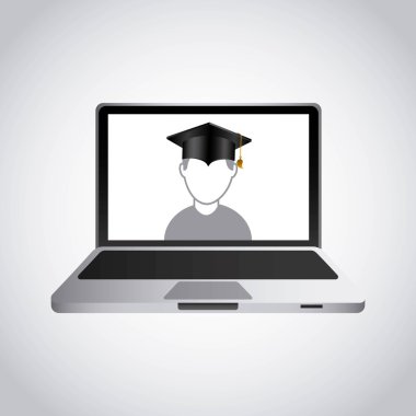 eğitim online Infographic dizüstü bilgisayar ile