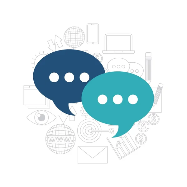 Speech bubble communication social media — Stock Vector