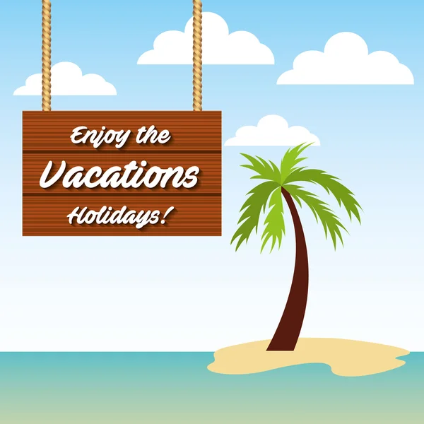 Playa paisaje vacaciones icono — Archivo Imágenes Vectoriales