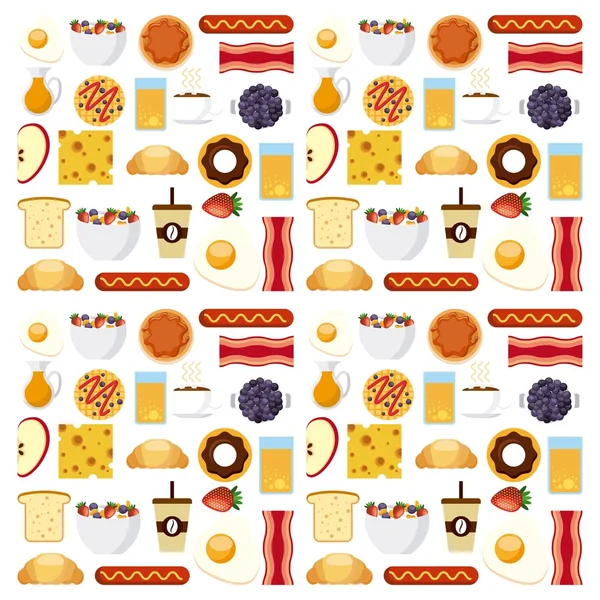 Deliciosos iconos de conjunto de infografía de alimentos — Vector de stock