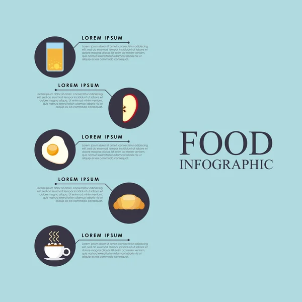 Heerlijk eten infographic instellen pictogrammen — Stockvector