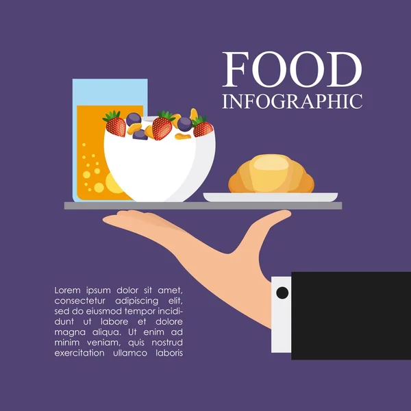 Délicieux jeux d'infographie alimentaire icônes — Image vectorielle