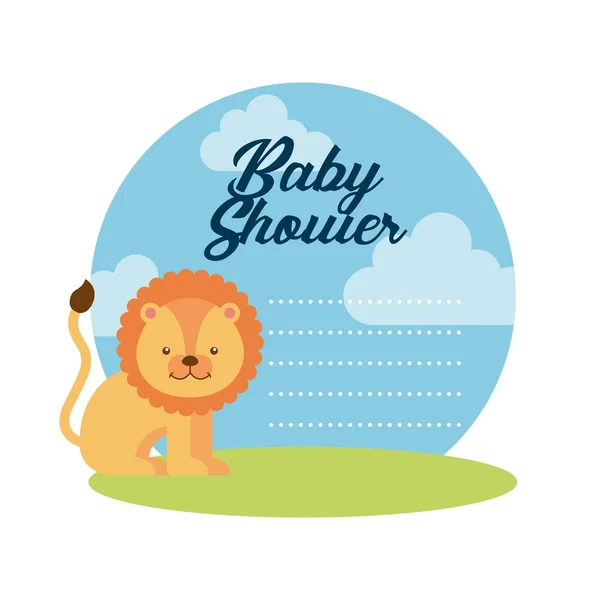 Állati aranyos baba zuhany meghívást — Stock Vector