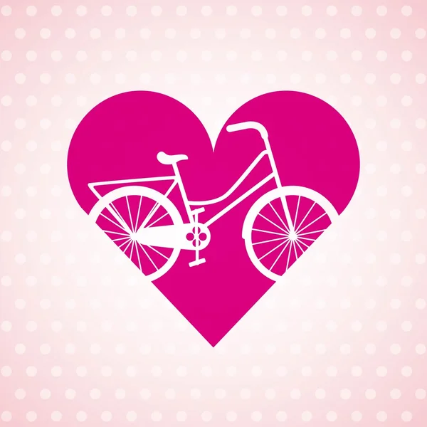 爱我的自行车生活方式概念图标 — 图库矢量图片