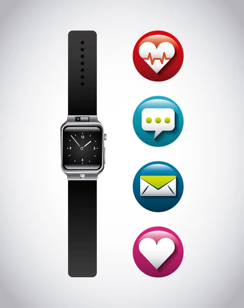 Smartwatch giyilebilir teknoloji simgesi — Stok Vektör