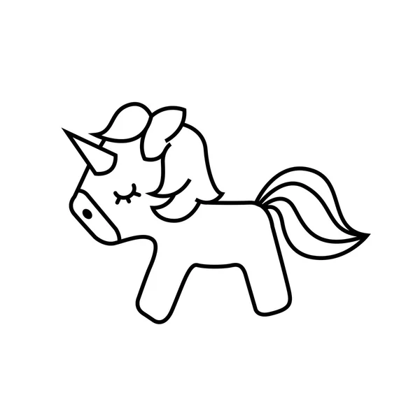Dibujo lindo unicornio icono — Archivo Imágenes Vectoriales